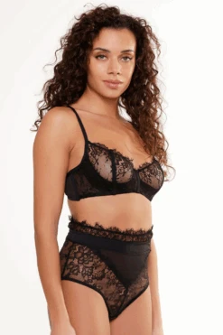 LingaDore Lace & Mesh High Waist Brief, Size XS (UK 8) 11 LingaDore Lace & Mesh High Waist Brief, Size XS (UK 8) -Fashion Lingerie Store lingadore high waist brief 7507b black 5