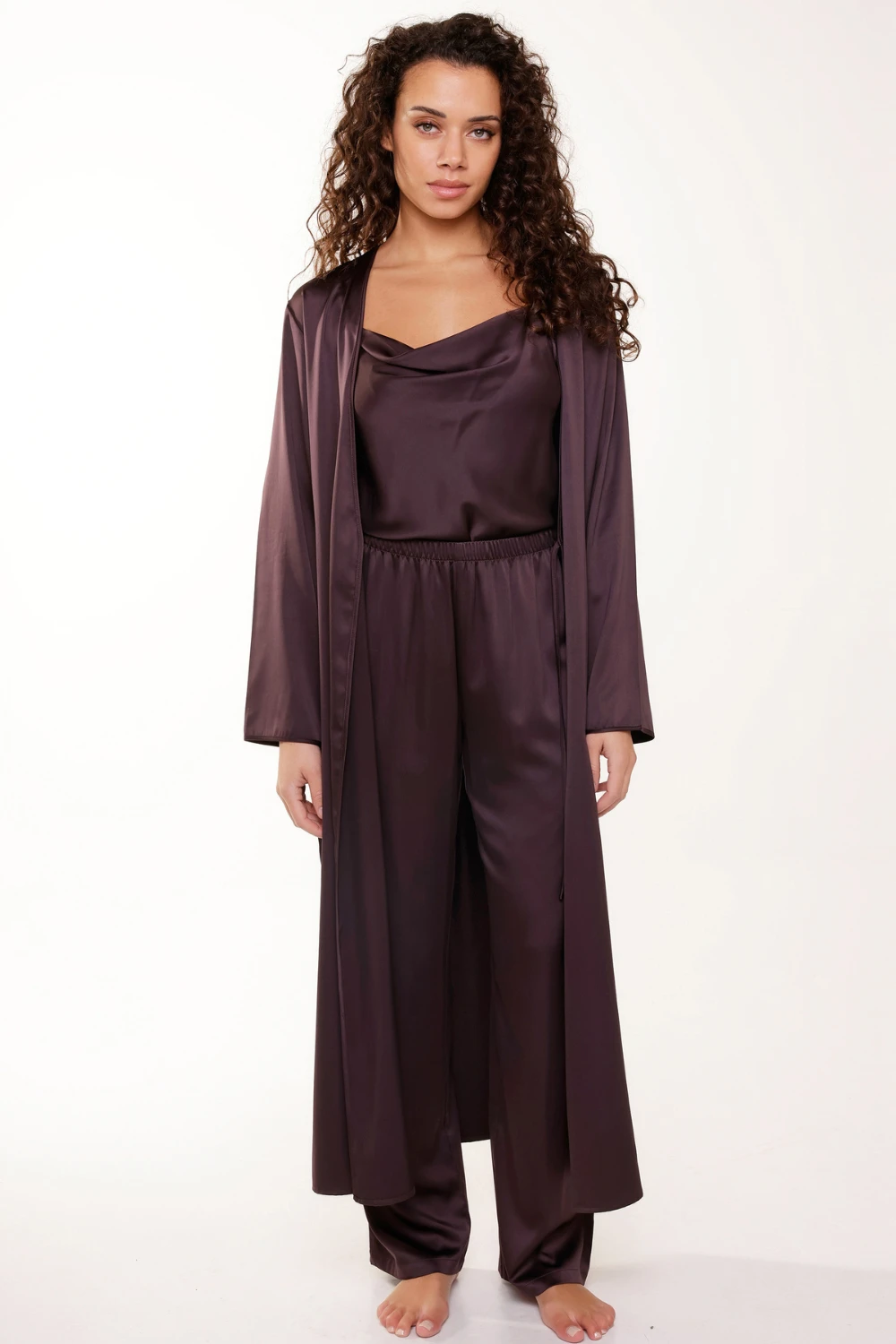 LingaDore Satin Cami Top & Pants Pyjama Set Dark Pepper 8 LingaDore Satin Cami Top & Pants Pyjama Set Dark Pepper - Image 6