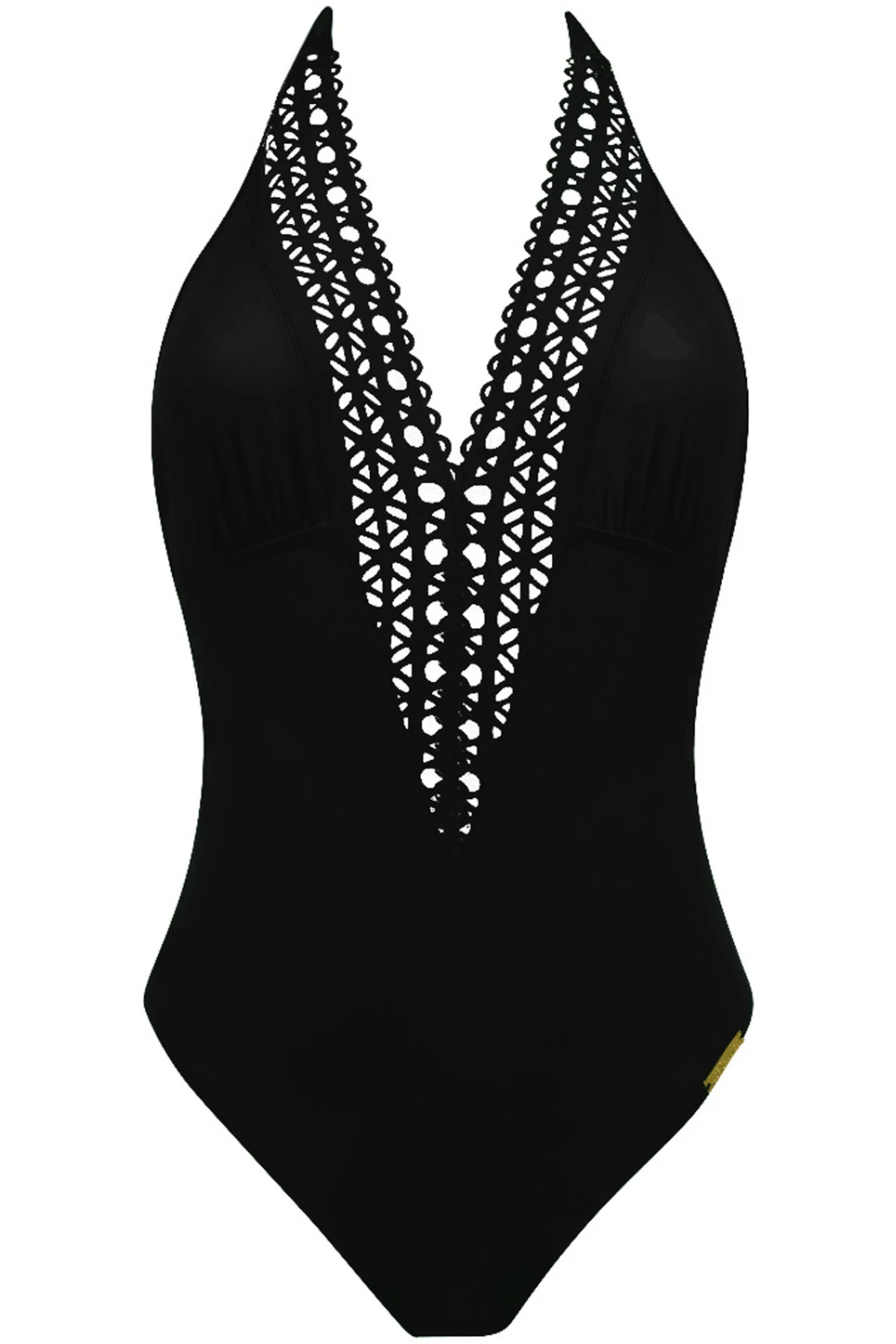 Ajourage Couture Plunge Halter Swimsuit In Black 4 Ajourage Couture Plunge Halter Swimsuit In Black - Image 2