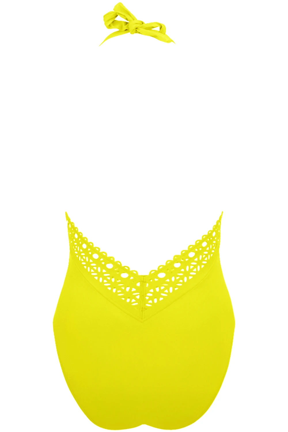 Ajourage Couture Plunging Back Halter Yellow Swimsuit 5 Ajourage Couture Plunging Back Halter Yellow Swimsuit - Image 3