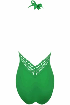 Ajourage Couture Plunging Halter Swimsuit In Light Green 11 Ajourage Couture Plunging Halter Swimsuit In Light Green -Fashion Lingerie Store lise charmel ajourage couture plunging halter swimsuit anis ajourage ghost back