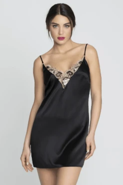Deesse En Glam Sexy Nightie, Size M (UK 12) 12 Deesse En Glam Sexy Nightie, Size M (UK 12) -Fashion Lingerie Store lise charmel deesse en glam nightie black gold 1