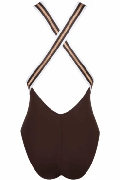 Energie Nautique Crossed Back Swimsuit In Taupe 8 Energie Nautique Crossed Back Swimsuit In Taupe -Fashion Lingerie Store lise charmel energie nautique crossed back swimsuit taupe nautique ghost back