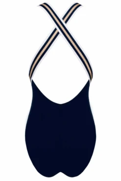Energie Nautique Crossed Back Swimsuit In Ink 9 Energie Nautique Crossed Back Swimsuit In Ink -Fashion Lingerie Store lise charmel energie nautique navy crossed back swimsuit ghost back