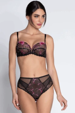 Floraison Passion High Waist Brief -Fashion Lingerie Store lise charmel floraison passion high waist brief safran rose 4