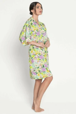 L'Amour Au Soleil Satin Floral Print Mid-length Robe 15 L'Amour Au Soleil Satin Floral Print Mid-length Robe -Fashion Lingerie Store lise charmel l amour au soleil mid length robe 5