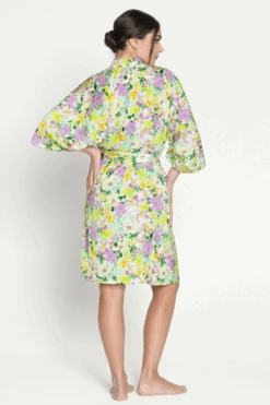 L'Amour Au Soleil Satin Floral Print Mid-length Robe 14 L'Amour Au Soleil Satin Floral Print Mid-length Robe -Fashion Lingerie Store lise charmel l amour au soleil mid length robe 6