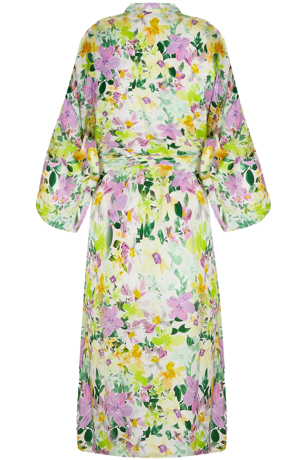 L'Amour Au Soleil Satin Floral Print Mid-length Robe 6 L'Amour Au Soleil Satin Floral Print Mid-length Robe - Image 4