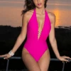 Perles Nacrées Halter Swimsuit Fuchsia 1 Perles Nacrées Halter Swimsuit Fuchsia -Fashion Lingerie Store lise charmel perles nacrees halter swimsuit fuchsia 1