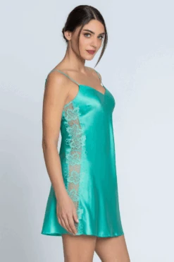 Princesse Iris Silk Nightie 16 Princesse Iris Silk Nightie -Fashion Lingerie Store lise charmel princesse iris night dress princesse aqua 4