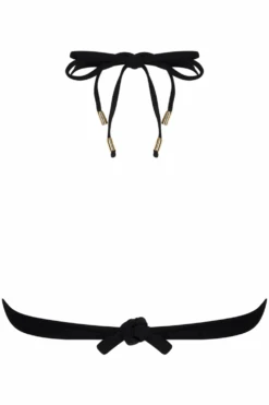 Pure Elegance Triangle Bikini Top In Black -Fashion Lingerie Store lise charmel pure elegance triangle bikini top black ghost back