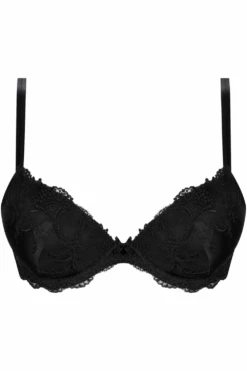 Splendeur Soie Padded Plunge Bra Black 11 Splendeur Soie Padded Plunge Bra Black -Fashion Lingerie Store lise charmel splendeur soie contour bra black ghost front