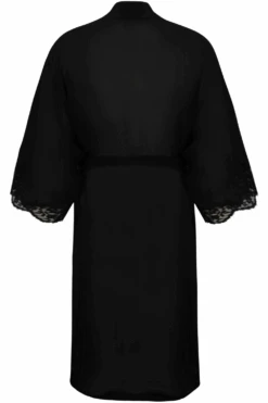 Splendeur Soie Mid Length Sheer Robe 13 Splendeur Soie Mid Length Sheer Robe -Fashion Lingerie Store lise charmel splendeur soie mid length sheer robe black ghost back