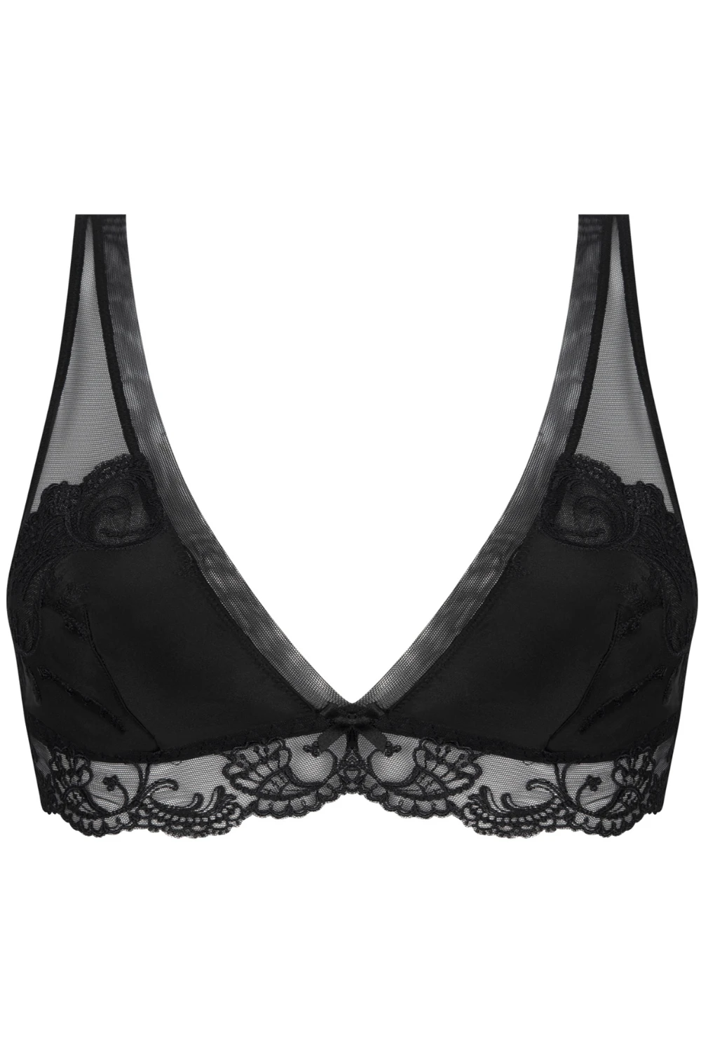 Splendeur Soie Non-Wired Triangle Bra Black 4 Splendeur Soie Non-Wired Triangle Bra Black - Image 2