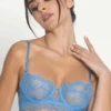 Sublime En Dentelle Half Cup Bra In Blue