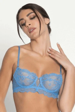 Sublime En Dentelle Half Cup Bra In Blue