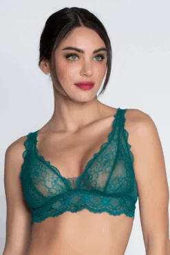 Sublime En Dentelle Wireless Triangle Bra In Green, Size S (fits 32B-32C) 16 Sublime En Dentelle Wireless Triangle Bra In Green, Size S (fits 32B-32C) -Fashion Lingerie Store lise charmel sublime en dentelle wireless triangle bra vert princesse 3