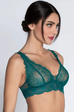 Sublime En Dentelle Wireless Triangle Bra In Green, Size S (fits 32B-32C) 14 Sublime En Dentelle Wireless Triangle Bra In Green, Size S (fits 32B-32C) -Fashion Lingerie Store lise charmel sublime en dentelle wireless triangle bra vert princesse 5