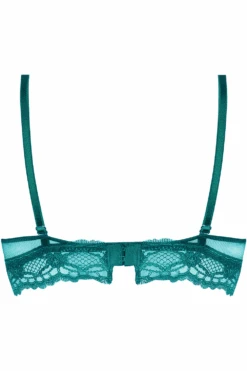 Sublime En Dentelle Wireless Triangle Bra In Green, Size S (fits 32B-32C) 13 Sublime En Dentelle Wireless Triangle Bra In Green, Size S (fits 32B-32C) -Fashion Lingerie Store lise charmel sublime en dentelle wireless triangle bra vert princesse ghost back