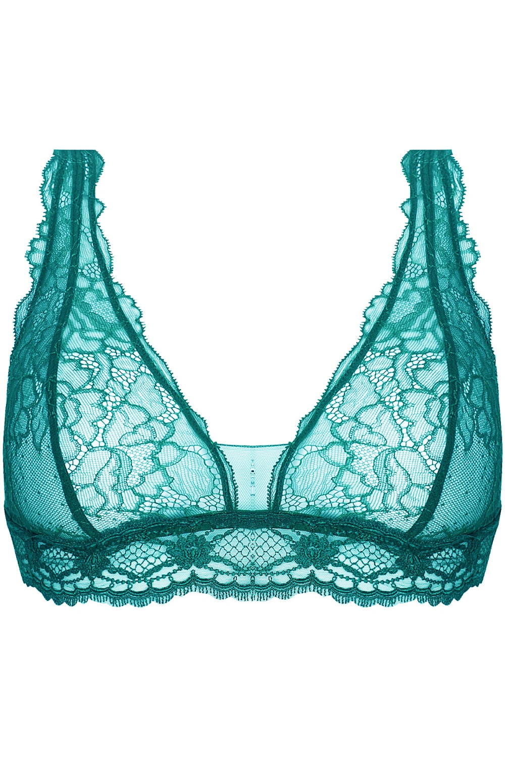 Sublime En Dentelle Wireless Triangle Bra In Green, Size S (fits 32B-32C) 4 Sublime En Dentelle Wireless Triangle Bra In Green, Size S (fits 32B-32C) - Image 2