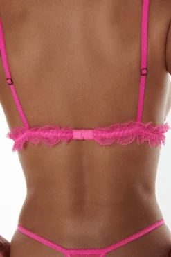 Love Stories Neon Pink Triangle Bralette & Mini Thong Set 17 Love Stories Neon Pink Triangle Bralette & Mini Thong Set -Fashion Lingerie Store love stories love lace triangle bralette l24121005 525 2