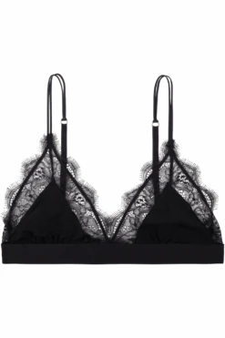 Love Stories Love Lace Triangle Bralette Black 9 Love Stories Love Lace Triangle Bralette Black -Fashion Lingerie Store love stories love lace unpadded bralette black ghost front