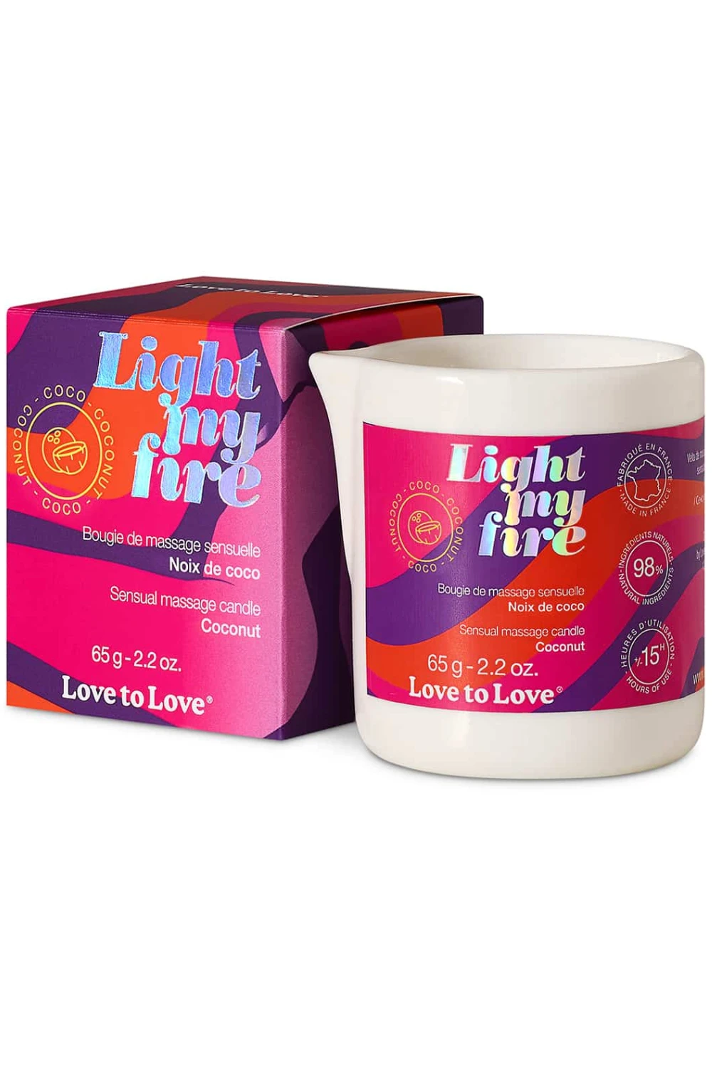 Love To Love Light My Fire Massage Candle Coconut 65g 6 Love To Love Light My Fire Massage Candle Coconut 65g - Image 4