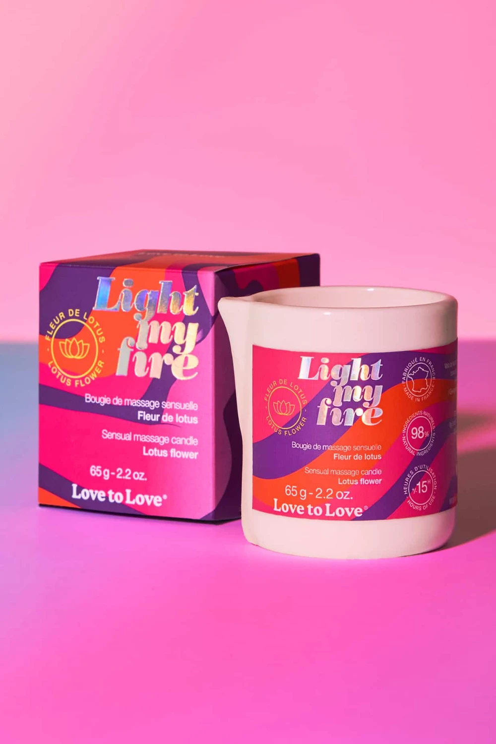 Love To Love Light My Fire Massage Candle Lotus Flower 65g 4 Love To Love Light My Fire Massage Candle Lotus Flower 65g - Image 2