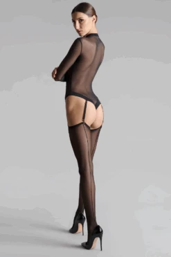 Maison Close Cut & Curled Seamed Stockings 20 Denier 16 Maison Close Cut & Curled Seamed Stockings 20 Denier -Fashion Lingerie Store maison close black back seam cut curled stockings 2