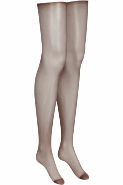 Maison Close Cut & Curled Stockings 20 Denier - Brown 15 Maison Close Cut & Curled Stockings 20 Denier - Brown -Fashion Lingerie Store maison close brown cut curled stockings ghost side