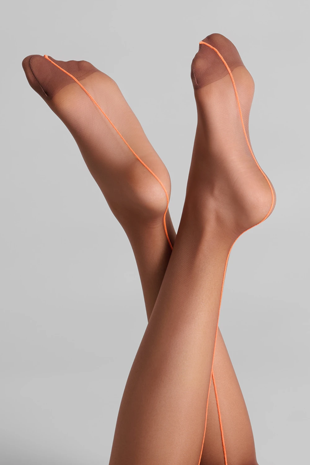 Maison Close Brown Cut & Curled Orange Seam Stockings 20 Denier 7 Maison Close Brown Cut & Curled Orange Seam Stockings 20 Denier - Image 5