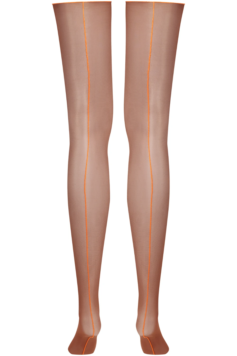 Maison Close Brown Cut & Curled Orange Seam Stockings 20 Denier 6 Maison Close Brown Cut & Curled Orange Seam Stockings 20 Denier - Image 4