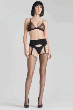 Maison Close Cut & Curled Fishnet Stockings 17 Maison Close Cut & Curled Fishnet Stockings -Fashion Lingerie Store maison close cut curled fishnet stockings black 02