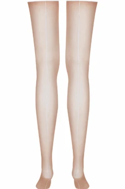 Maison Close Nude Cut & Curled White Seam Stockings 20 Denier 13 Maison Close Nude Cut & Curled White Seam Stockings 20 Denier -Fashion Lingerie Store maison close cut curled seamed stockings nude white ghost back