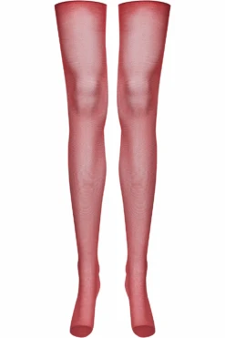 Maison Close Cut & Curled Stockings 20 Denier - Burgundy -Fashion Lingerie Store maison close cut curled stockings 10 denier burgundy ghost front