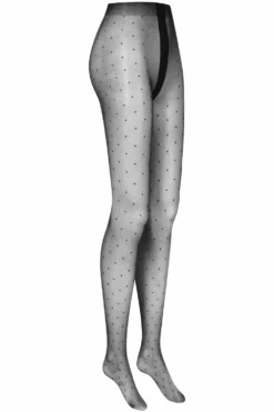 Maison Close Plumetis Tights 15 Denier 15 Maison Close Plumetis Tights 15 Denier -Fashion Lingerie Store maison close plumetis tights 15 denier black ghost side