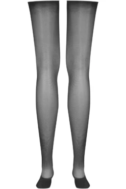 Maison Close Sheer Cut & Curled Stockings 20 Denier - Black 11 Maison Close Sheer Cut & Curled Stockings 20 Denier - Black -Fashion Lingerie Store maison close sheer cut curled stockings black ghost back