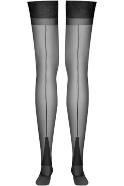 Maison Close Signature Back Seamed Nylon Stockings 15 Denier -Fashion Lingerie Store maison close signature back seamed nylon stockings black ghost back