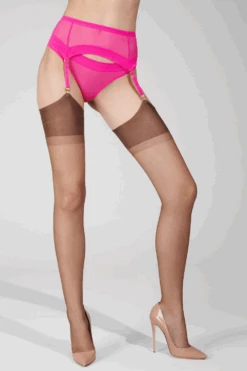 Maison Close Neon Pink Seam Nylon Stockings Ginger Snap 12 Maison Close Neon Pink Seam Nylon Stockings Ginger Snap -Fashion Lingerie Store maison close taupe pink nylon stockings 608970 02