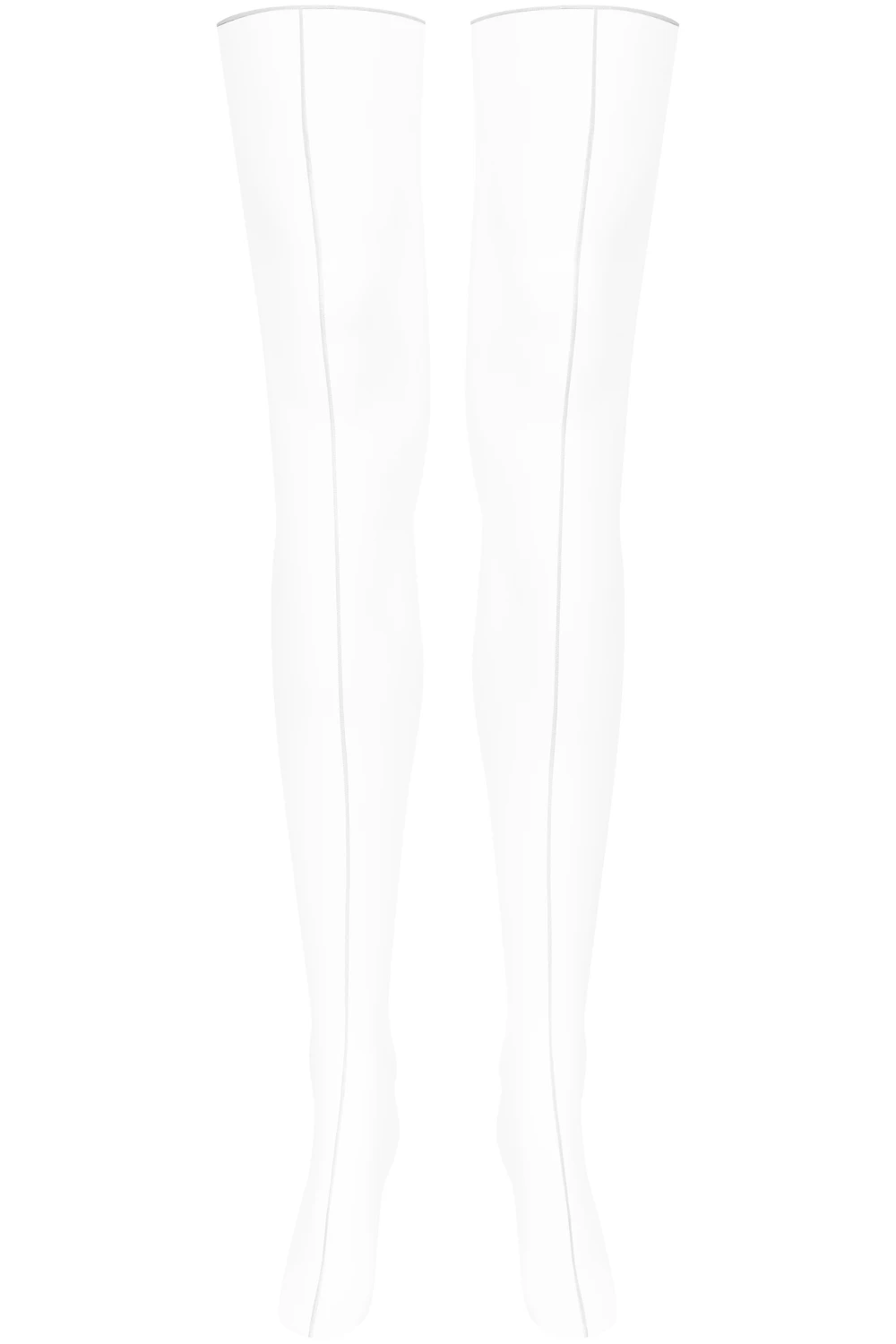 Maison Close Double Seam Cut & Curled Stockings White 4 Maison Close Double Seam Cut & Curled Stockings White - Image 2