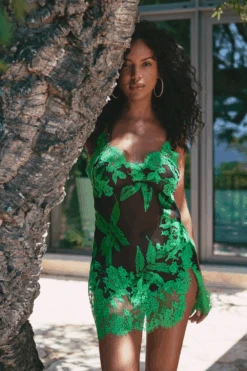 Ambre Silk Blend Lace Trim Nightie