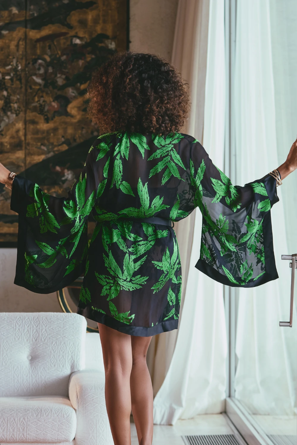 Ambre Silk Blend Short Kimono 4 Ambre Silk Blend Short Kimono - Image 2