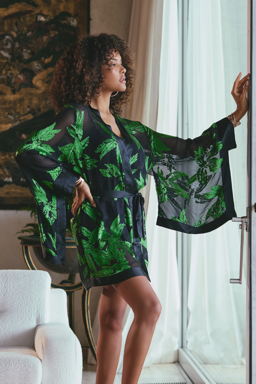 Ambre Silk Blend Short Kimono 5 Ambre Silk Blend Short Kimono - Image 3