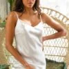 Soie Unie Silk Short Slip Natural 1 Soie Unie Silk Short Slip Natural -Fashion Lingerie Store marjolaine soie unie nightie natural 0074 1