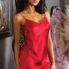 Soie Unie Silk Short Slip Red