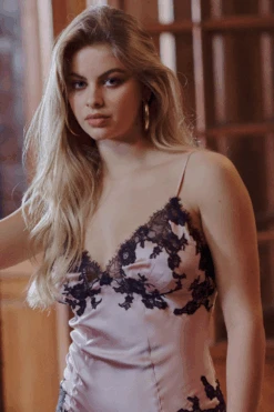 Petal Lace Up Silk Nightie 9 Petal Lace Up Silk Nightie -Fashion Lingerie Store marjolaine velvet sexy silk nightie petal black 4