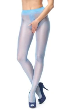 Open Crotch Tights Light Blue 20 Denier