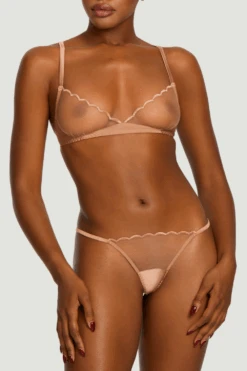 Muse - Amara Sheer Thong 14 Muse - Amara Sheer Thong -Fashion Lingerie Store muse by coco de mer amara thong nude 3
