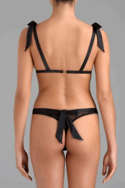 Muse - Audrey Triangle Bra, S (UK 8-10) -Fashion Lingerie Store muse by coco de mer audrey triangle bra black 2