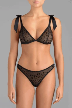 Muse - Audrey Triangle Bra, S (UK 8-10) -Fashion Lingerie Store muse by coco de mer audrey triangle bra black 3